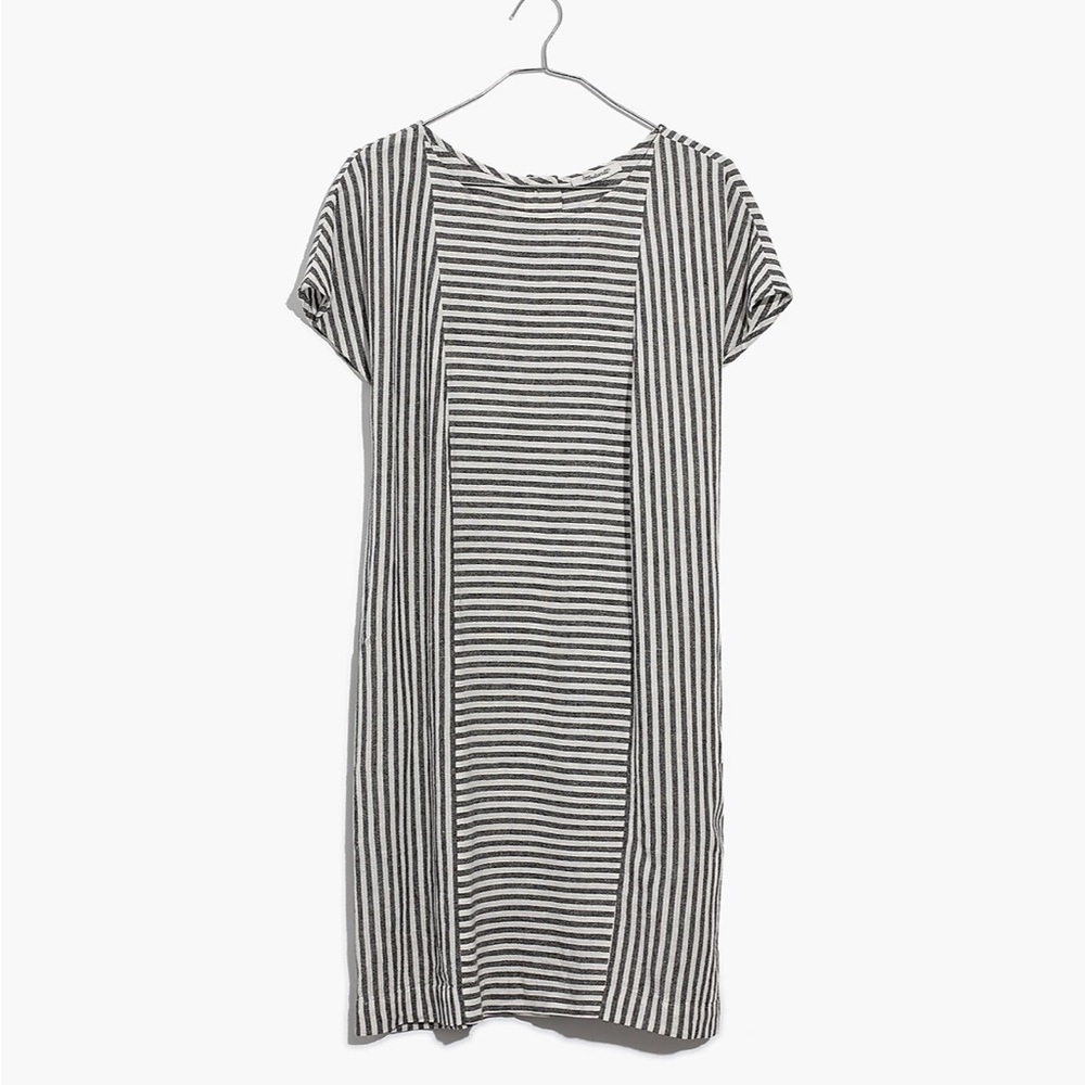 Madewell Stripe-Play Button-back Dress